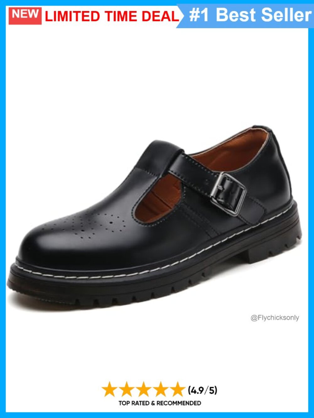Women's Platform Mary Jane Oxfords Buckle Strap